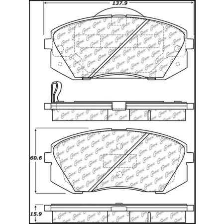 Centric Parts Premium Ceramic Disc Brake Pad Sets BKNJ-CEC-301.12950 Brakes & Brake Parts