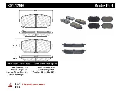 Centric Parts Premium Ceramic Disc Brake Pad Set, BKNJ-CEC-301.12960