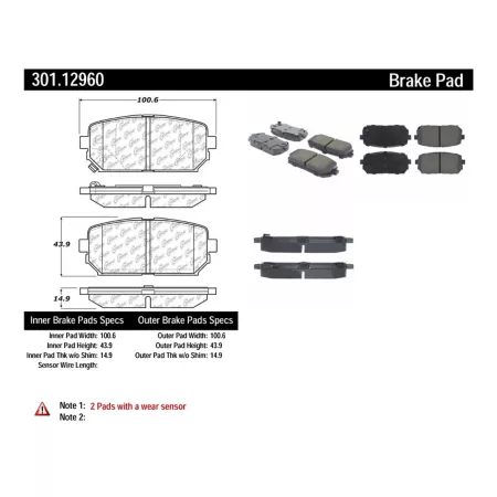 Centric Parts Premium Ceramic Disc Brake Pad Sets BKNJ-CEC-301.12960 Brakes & Brake Parts