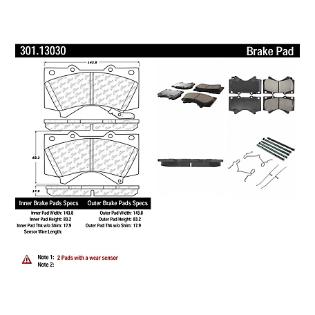 Centric Parts Premium Ceramic Disc Brake Pad Sets, BKNJ-CEC-301.13030