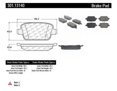 Centric Parts Premium Ceramic Pads with Shims and Hardware, BKNJ-CEC-301.13140