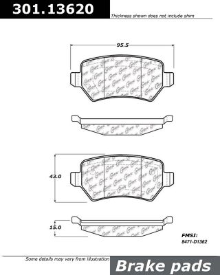 Centric Parts Premium Ceramic Disc Brake Pad Sets, BKNJ-CEC-301.13620