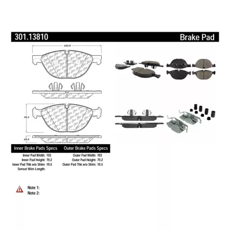 Centric Parts Premium Ceramic Disc Brake Pad Sets BKNJ-CEC-301.13810 Brakes & Brake Parts