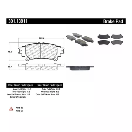 Centric Parts Premium Ceramic Disc Brake Pad Sets BKNJ-CEC-301.13911 Brakes & Brake Parts