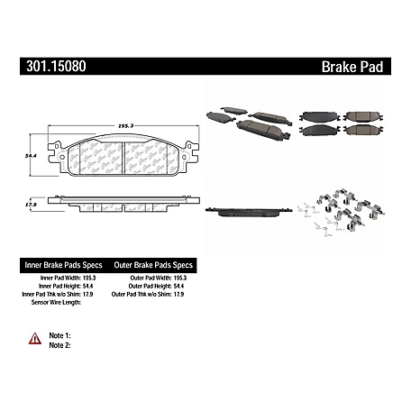 Centric Parts Premium Ceramic Disc Brake Pad Sets, BKNJ-CEC-301.15080
