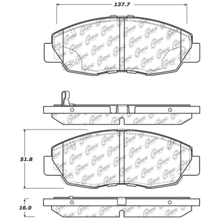 Centric Parts Premium Ceramic Disc Brake Pad Sets BKNJ-CEC-301.15780 Brakes & Brake Parts