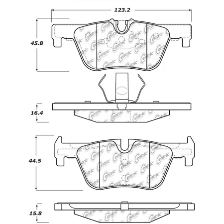 Centric Parts Premium Ceramic Disc Brake Pad Sets BKNJ-CEC-301.16130 Brakes & Brake Parts