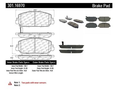 Centric Parts Premium Ceramic Disc Brake Pad Sets, BKNJ-CEC-301.16970