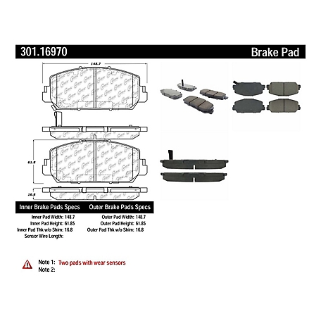 Centric Parts Premium Ceramic Disc Brake Pad Sets, BKNJ-CEC-301.16970