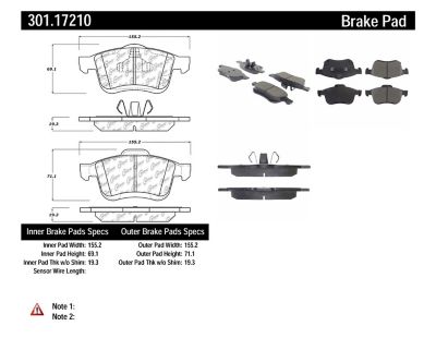 Centric Parts Premium Ceramic Disc Brake Pad Sets, BKNJ-CEC-301.17210