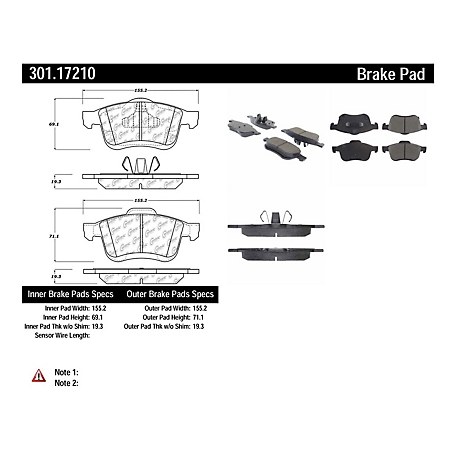 Centric Parts Premium Ceramic Disc Brake Pad Sets, BKNJ-CEC-301.17210