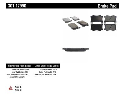 Centric Parts Premium Ceramic Pads with Shims, BKNJ-CEC-301.17990