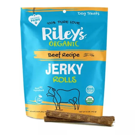 Riley's Organics Jerky Rolls Beef Recipe Dog Treats 5 oz. Dog Jerky Treats