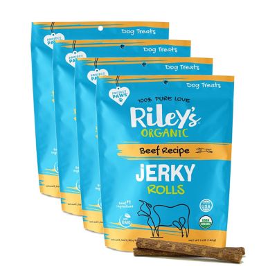 Riley's Organics Jerky Rolls Beef Recipe Dog Treats, 5 oz., 4-Pack