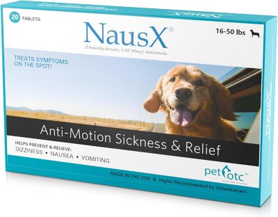 Pet OTC Nausx Antiemetic Dog Motion Sickness Medicine, Medium (16-50 lb.)