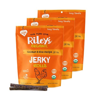 Riley's Organics Jerky Rolls Chicken & Rice Recipe Dog Treats, 5 oz., 3-Pack