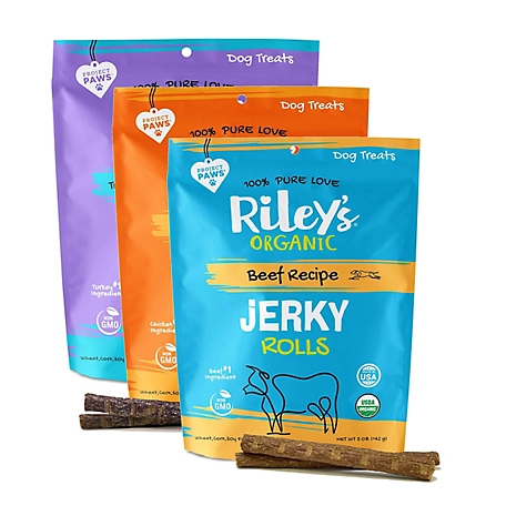 Riley's Organics Jerky Rolls Dog Treats, 5 oz., Variety Pack