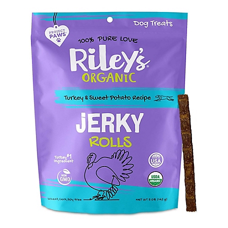Riley's Organics Jerky Rolls Turkey and Sweet Potato Recipe Dog Treats, 5 oz.