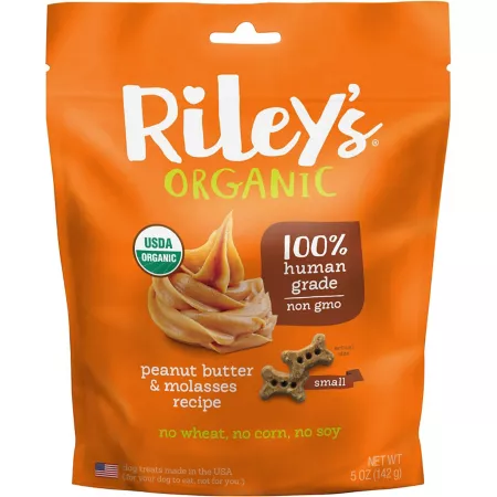 Riley's Organics Peanut Butter and Molasses Dog Treats 5 oz. Dog Biscuits & Cookies