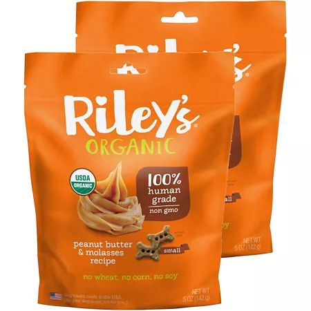 Riley's Organics Peanut Butter and Molasses Dog Treats 5 oz 2 ct Dog Biscuits & Cookies