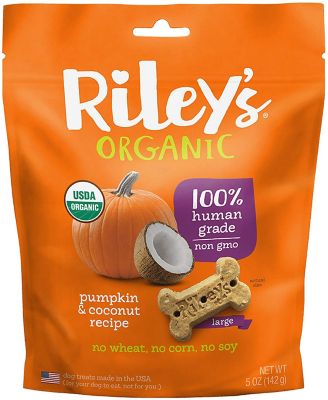 Riley's Organics Large Pumpkin and Coconut Flavor Dog Treat Biscuits, 5 oz.