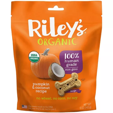 Riley's Organics Large Pumpkin Coconut Flavored Dog Treats 5 oz. Dog Biscuits & Cookies