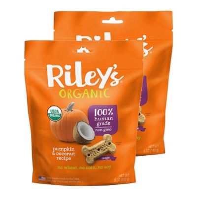 Riley's Organics Pumpkin & Coconut Large Bone Dog Treats, 5 oz., 2-Pack