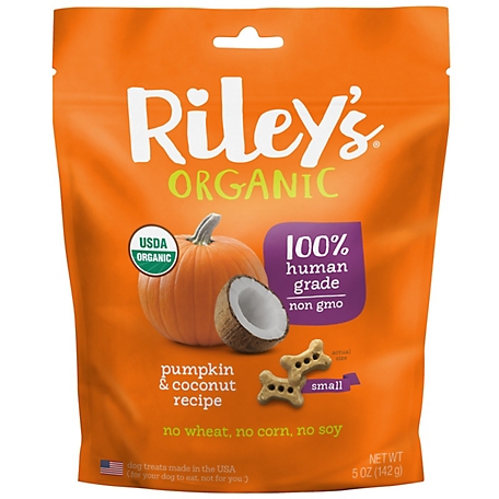 Riley's Organics Pumpkin and Coconut Small Bone Dog Treats, 5 oz.