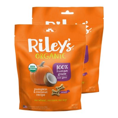 Riley's Organics Pumpkin and Coconut Small Bone Dog Treats, 5 oz., 2-Pack