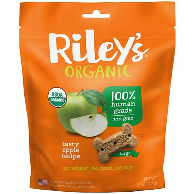 Riley's Organics Tasty Apple Large Bone Dog Treats, 5 oz.