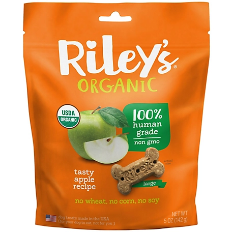 Riley's Organics Tasty Apple Large Bone Dog Treats, 5 oz.