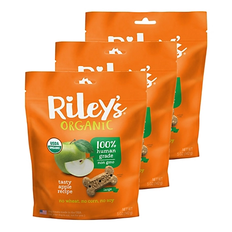 Riley's Organics Tasty Apple Large Bone Dog Treats, 5 oz., 3-Pack