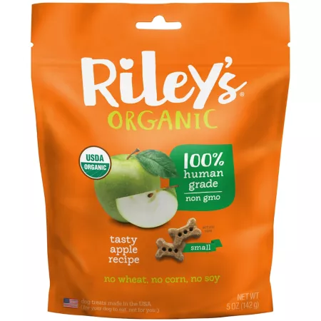 Riley's Organics Savory Apple Small Bone Dog Treats 5 oz. Dog Biscuits & Cookies