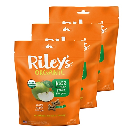 Riley's Organics Tasty Apple Small Bone Dog Treats, 5 oz., 3-Pack