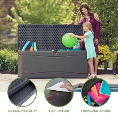 Image showing  130 gal. HDPE Outdoor Storage Deck Box, 60298