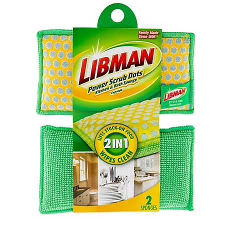 Libman Power Scrub Dots Kitchen & Bath Sponges, 2-Pack