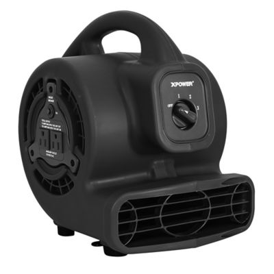 XPOWER 3-Speed Indoor/Outdoor Air Mover with Outlets, 600 CFM, Black