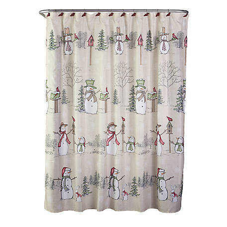 Snowman Land Shower Curtain Hook Set, Avanti Snowman Shower Curtain