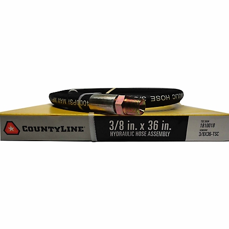 CountyLine 3/8 in. x 36 in. Hydraulic Hose, SAE 100R2AT, 4,000 PSI