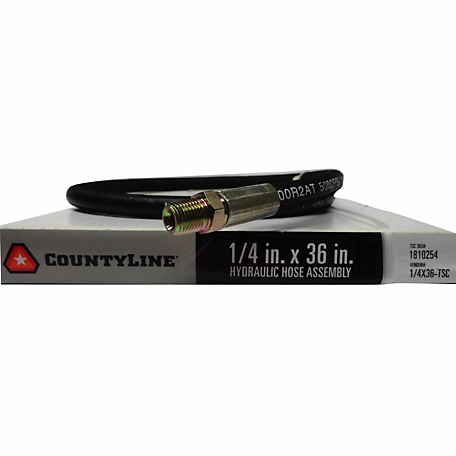 CountyLine 1/4 in. x 36 in. Hydraulic Hose, SAE 100R2AT, 5,000 PSI