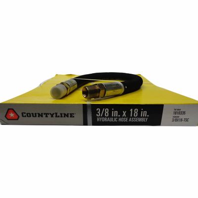 CountyLine 3/8 in. x 18 in. Hydraulic Hose, SAE 100R2AT, 4,000 PSI