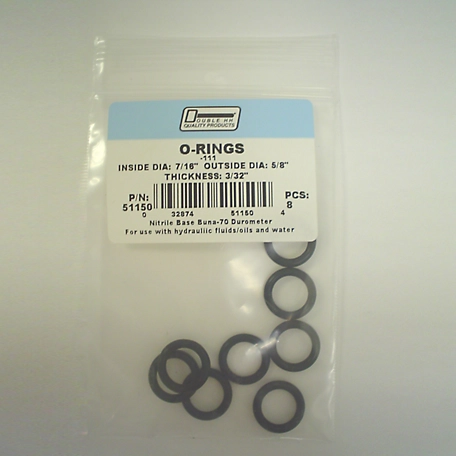 Double HH 7/16 in. x 5/8 in. O-Rings, 8-Pack
