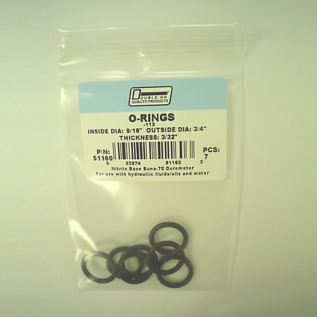 Double HH 9/16 in. x 3/4 in. O-Rings, 7-Pack