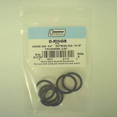 Double HH 3/4 in. x 15/16 in. O-Rings, 6 pc.