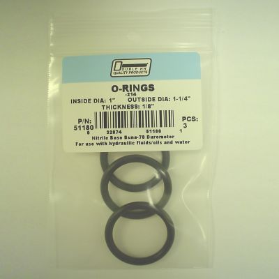 Double HH 1 in. x 1-1/4 in. Durable O-Rings, 3 pc.