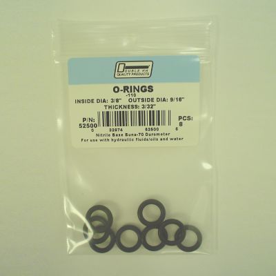 Double HH 3/8 in. x 9/16 in. O-Rings, 8 pc.