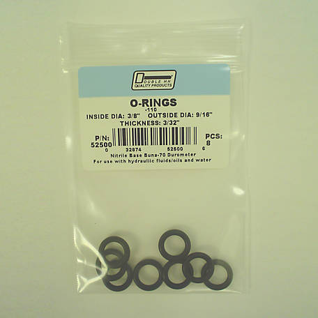 O-Ring Depot 110 Viton O-Ring 75A Du 3/8" ID 9/16" OD 3/32" Width Pack of 100 