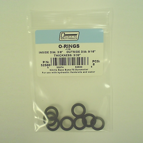 Double HH 3/8 in. x 9/16 in. O-Rings, 8-Pack