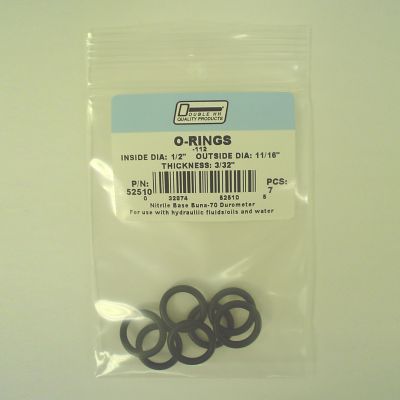 Double HH 1/2 in. x 11/16 in. O-Rings, 7 pc.