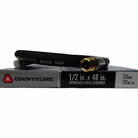 CountyLine 1/2 in. x 48 in. Hydraulic Hose, SAE 100R2AT, 3,500 PSI